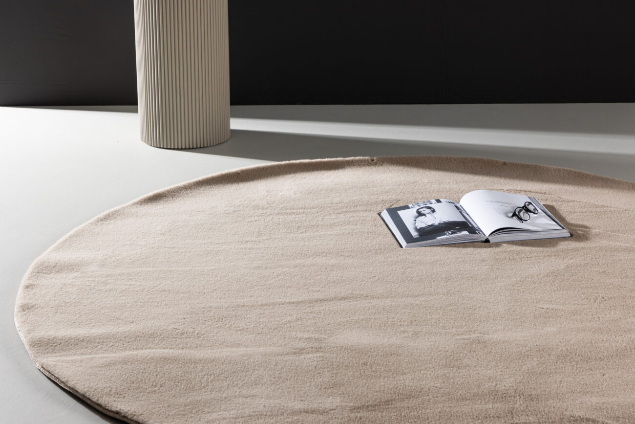 Leni – Tapis de salon – Beige – ⌀200 cm