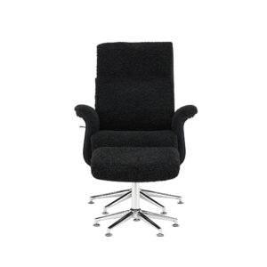 Hagön – Fauteuil lounge – Chrome, Gris foncé – 82 x 112 x 82 cm