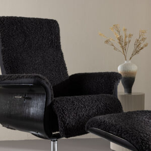 Hagön – Fauteuil lounge – Chrome, Gris foncé – 82 x 112 x 82 cm