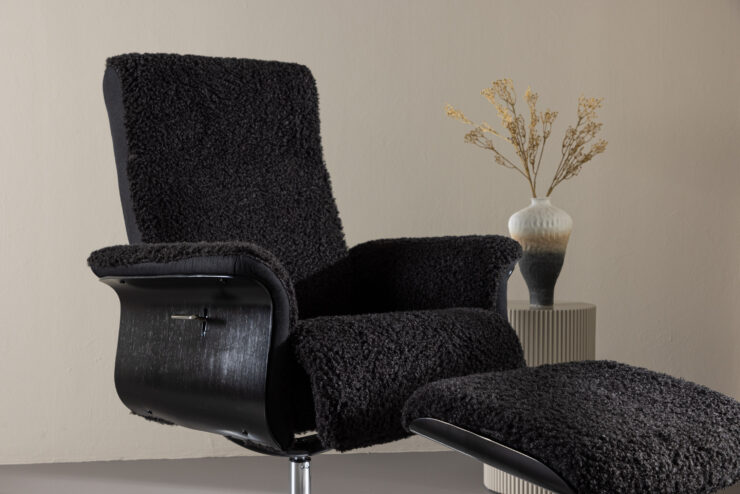 Hagön – Fauteuil lounge – Chrome, Gris foncé – 82 x 112 x 82 cm