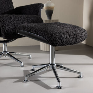 Hagön – Fauteuil lounge – Chrome, Gris foncé – 82 x 112 x 82 cm