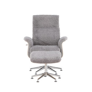 Hagön – Fauteuil lounge – Chrome, Gris – 82 x 112 x 82 cm