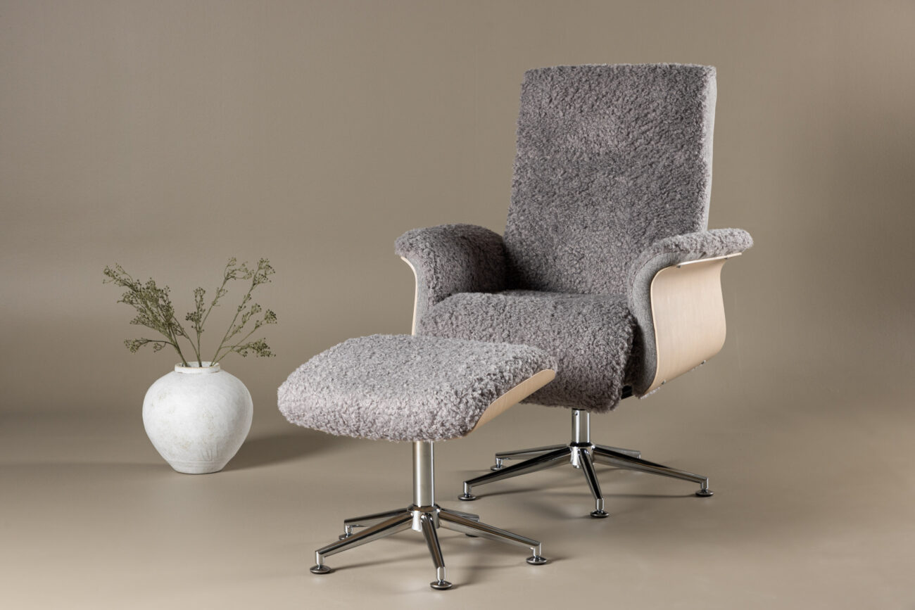 Hagön – Fauteuil lounge – Chrome, Gris – 82 x 112 x 82 cm