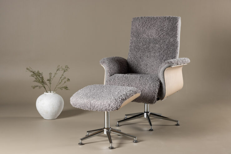 Hagön – Fauteuil lounge – Chrome, Gris – 82 x 112 x 82 cm