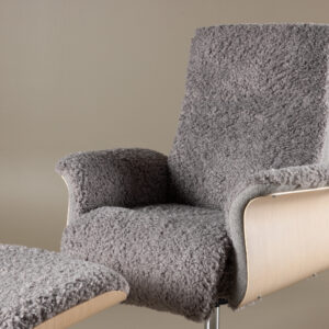 Hagön – Fauteuil lounge – Chrome, Gris – 82 x 112 x 82 cm
