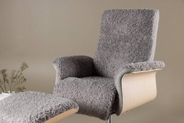 Hagön – Fauteuil lounge – Chrome, Gris – 82 x 112 x 82 cm