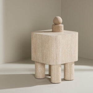 Klirou – Table d&rsquo;appoint – Beige – 40 x 40 cm