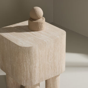 Klirou – Table d&rsquo;appoint – Beige – 40 x 40 cm