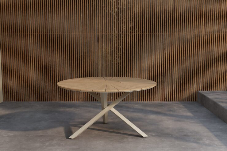 Mexico – Table à manger ronde – Beige, Naturel – ø140 cm