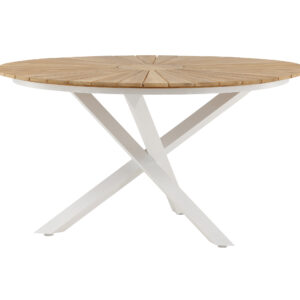 Mexico – Table à manger ronde – Naturel, Blanc – ⌀140 cm