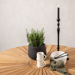 Mexico – Table à manger ronde – Naturel, Blanc – ⌀140 cm