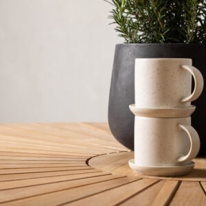 Mexico – Table à manger ronde – Naturel, Blanc – ⌀140 cm