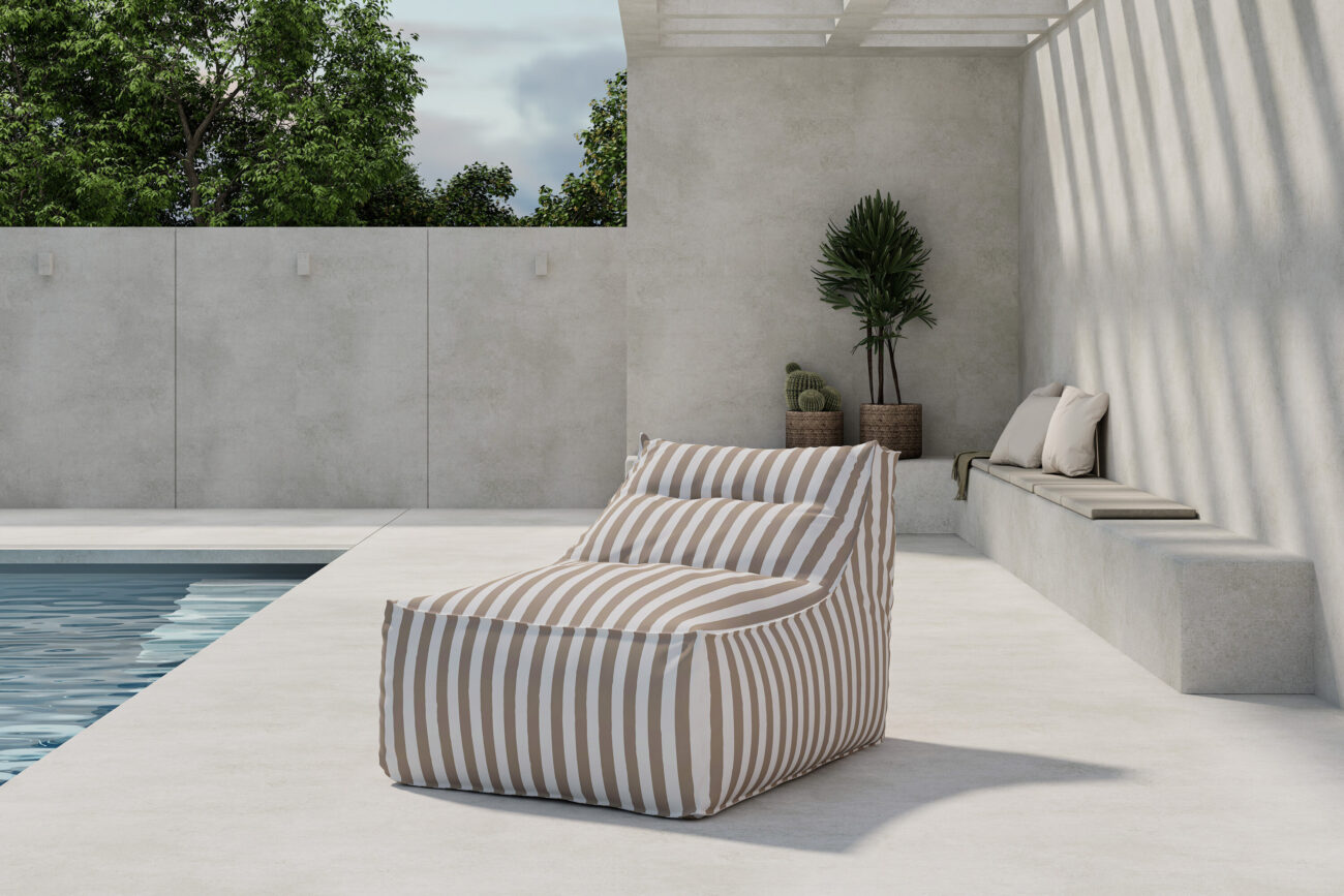 Redang – Fauteuil lounge – Beige, Blanc – 118 x 94 x 83 cm
