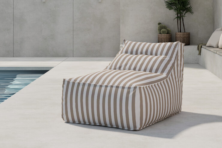 Redang – Fauteuil lounge – Beige, Blanc – 118 x 94 x 83 cm