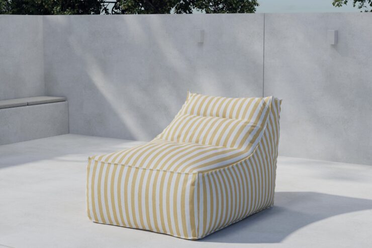 Redang – Bain de soleil – Jaune, Blanc – 118 x 94 x 83 cm