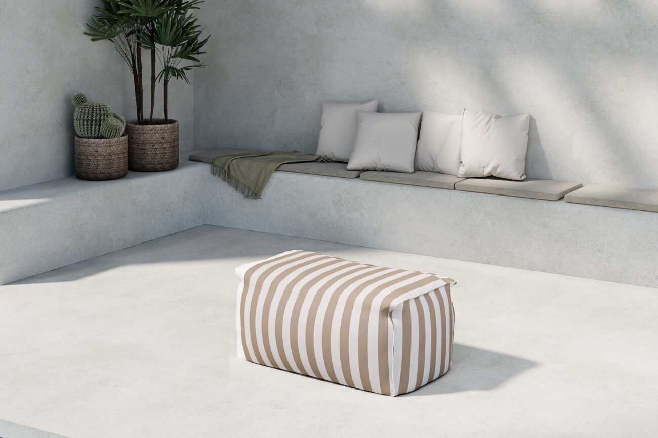 Redang – Fauteuil lounge – Beige, Blanc – 75 x 33 x 40 cm