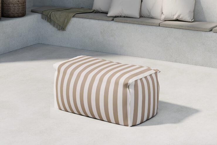 Redang – Fauteuil lounge – Beige, Blanc – 75 x 33 x 40 cm