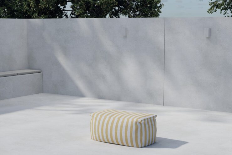 Redang – Bain de soleil – Jaune, Blanc – 75 x 33 x 40 cm