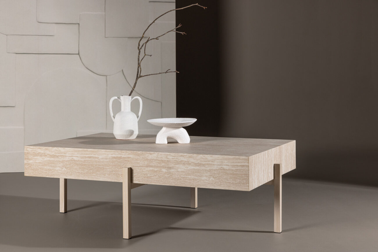 Vadholmen – Table basse – Blanchi – 126 x 82 cm