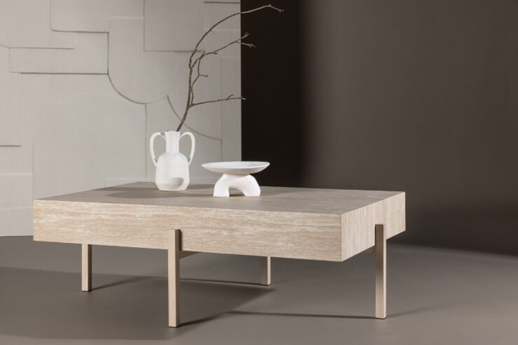 Vadholmen – Table basse – Blanchi – 126 x 82 cm
