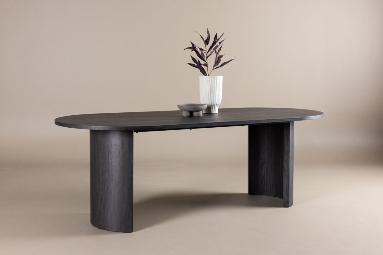 Grundsund – Table à manger rectangulaire – Noir – 220 x 100 cm