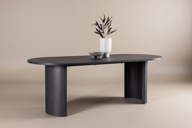 Grundsund – Table à manger rectangulaire – Noir – 220 x 100 cm