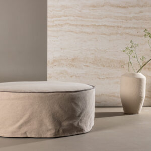 Vindö – Ottoman – Marron, Noir – ⌀101 cm