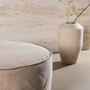 Vindö – Ottoman – Marron, Noir – ⌀101 cm