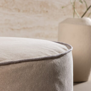 Vindö – Ottoman – Marron, Noir – ⌀101 cm