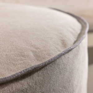 Vindö – Ottoman – Marron, Noir – ⌀101 cm