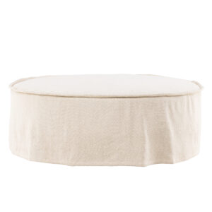 Vindö – Ottoman – Beige, Noir – ⌀101 cm