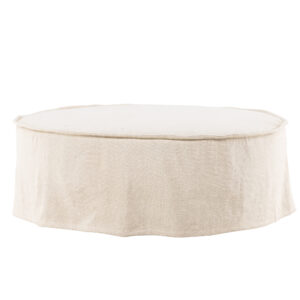 Vindö – Ottoman – Beige, Noir – ⌀101 cm