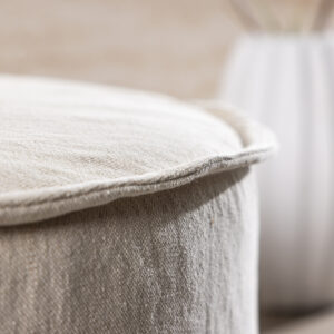 Vindö – Ottoman – Beige, Noir – ⌀101 cm