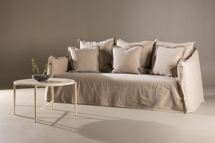 Oskarshamn – Canapé 3 places – Marron, Noir – 99 x 87 x 210 cm