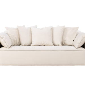 Torekov – Canapé 3 places – Blanc, Noir – 100 x 73 x 202 cm