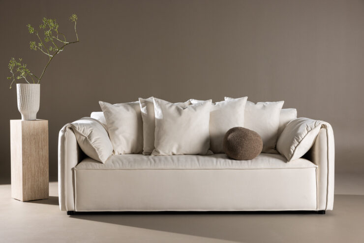 Torekov – Canapé 3 places – Blanc, Noir – 100 x 73 x 202 cm