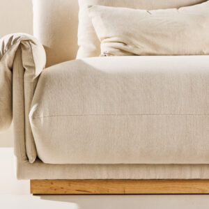 Mollösund – Canapé 3 places – Beige, Noyer – 95 x 82 x 237 cm