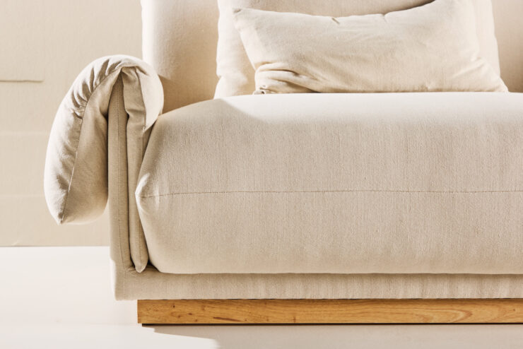 Mollösund – Canapé 3 places – Beige, Noyer – 95 x 82 x 237 cm