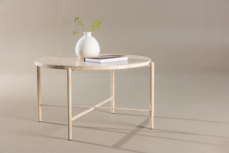 Sandhamn – Table basse – Beige – ⌀70 cm
