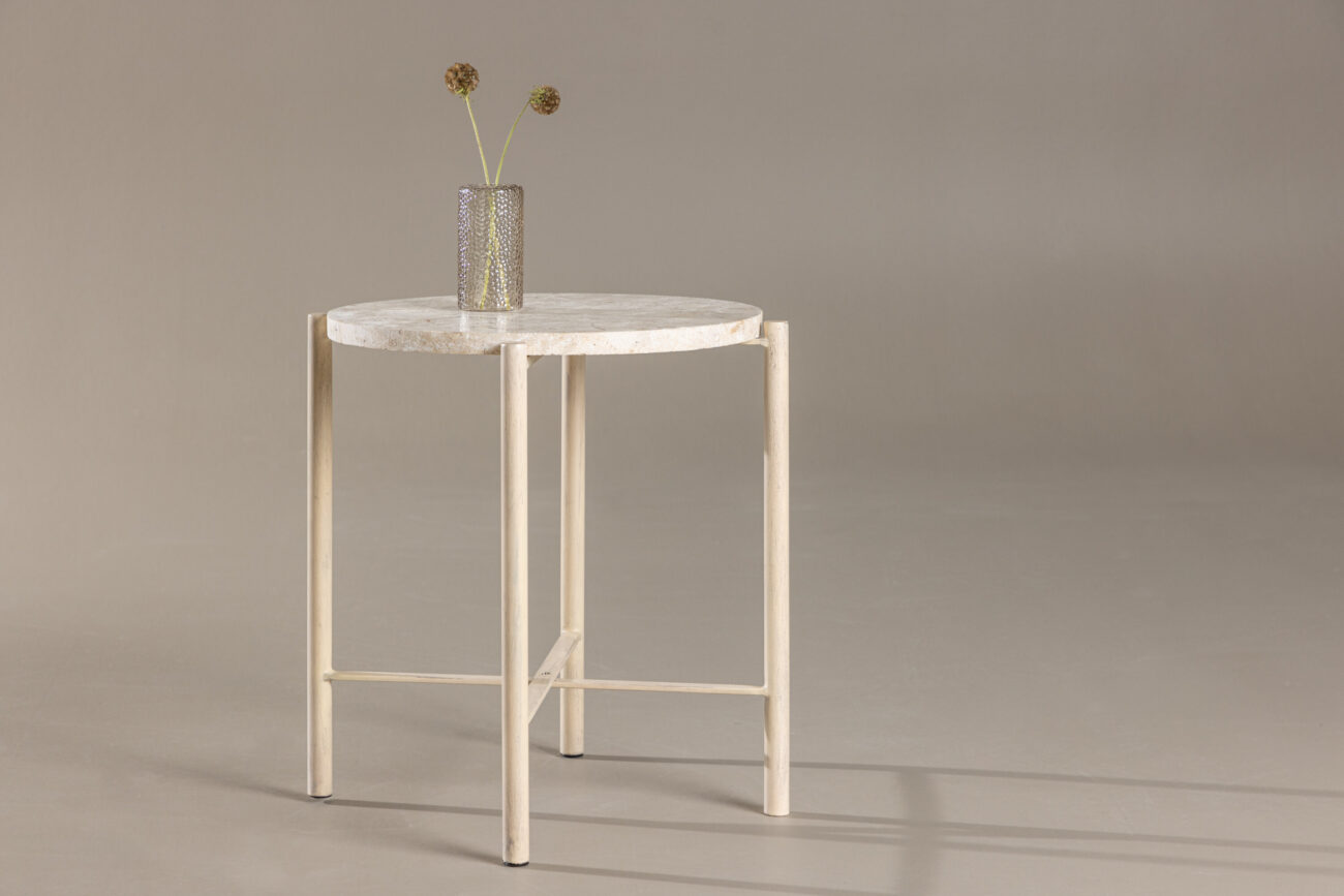 Sandhamn – Table basse – Beige – ⌀40 cm