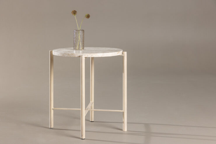 Sandhamn – Table basse – Beige – ⌀40 cm