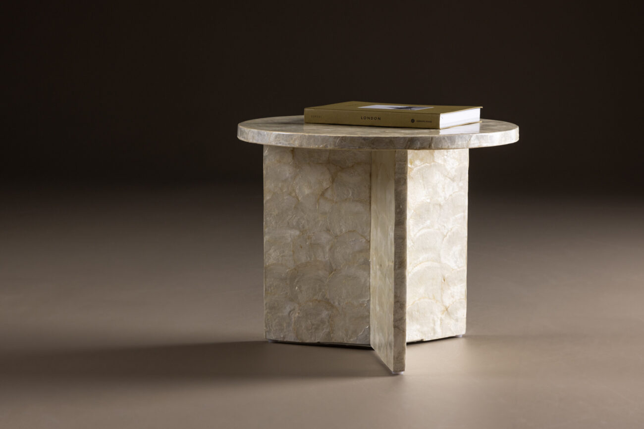 Smögen – Table basse – Beige – ⌀40 cm