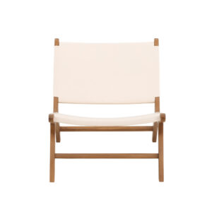 Rike – Fauteuil lounge – Crème, Naturel, Beige – 80 x 65 x 65 cm