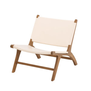 Rike – Fauteuil lounge – Crème, Naturel, Beige – 80 x 65 x 65 cm