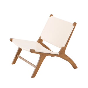 Rike – Fauteuil lounge – Crème, Naturel, Beige – 80 x 65 x 65 cm