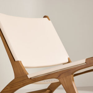 Rike – Fauteuil lounge – Crème, Naturel, Beige – 80 x 65 x 65 cm