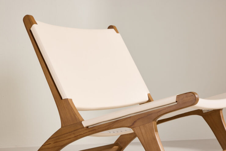 Rike – Fauteuil lounge – Crème, Naturel, Beige – 80 x 65 x 65 cm