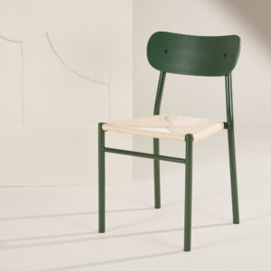Polly – Chaise de salle à manger – Vert, Naturel – 50 x 80 x 45 cm