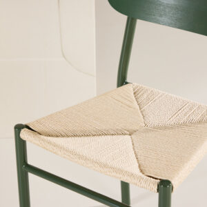 Polly – Chaise de salle à manger – Vert, Naturel – 50 x 80 x 45 cm