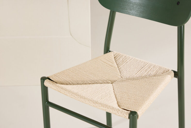 Polly – Chaise de salle à manger – Vert, Naturel – 50 x 80 x 45 cm
